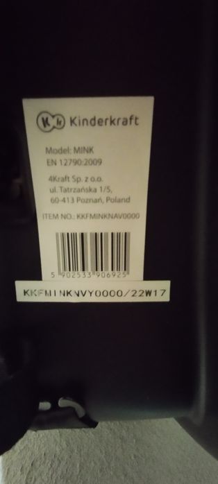 Fotelik Kinderkraft Mink 0-13 NOWY
