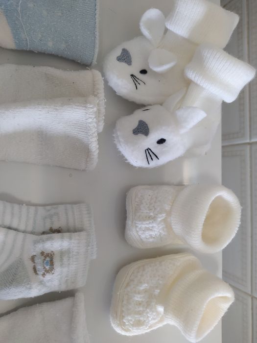 Conjunto de meias e botinhas 0-3 meses