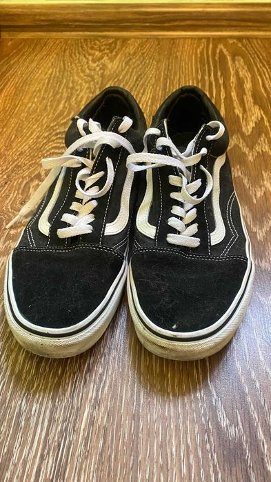 Кеди Vans Old Skool оригінал 43 розмір (28 см) Чорні Позняки Самовивіз