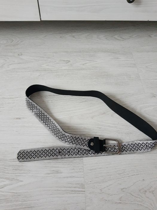 Pasek damski srebrny