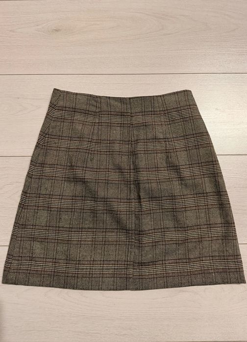 Спідниця юбка бавовна в клітинку Mango розмір XS