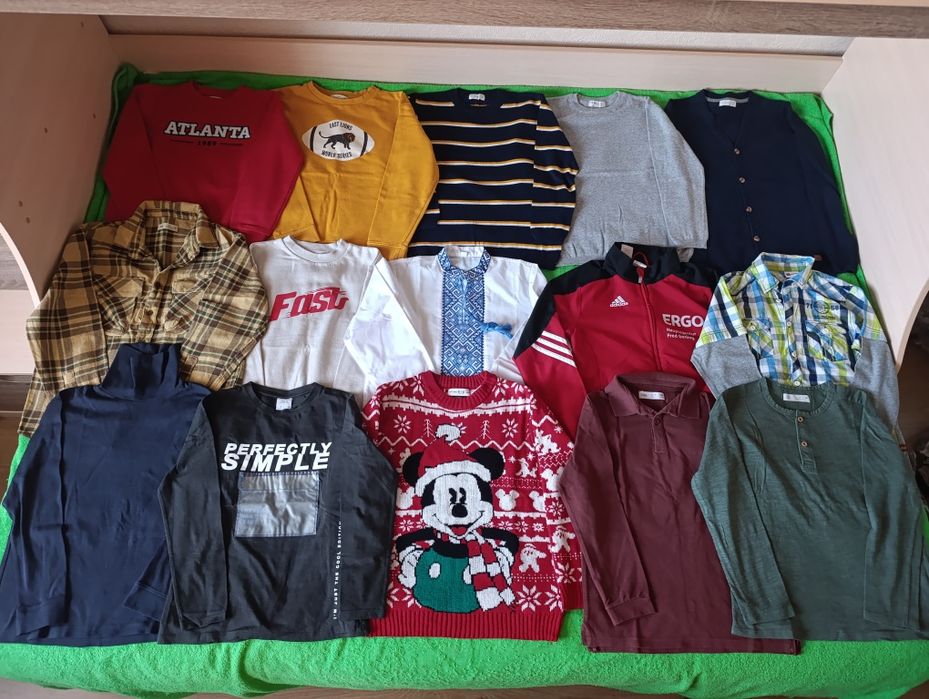 Микс регланы, свитшоты, свитера, рубашки, кардиганы 134-140-146, 9-10