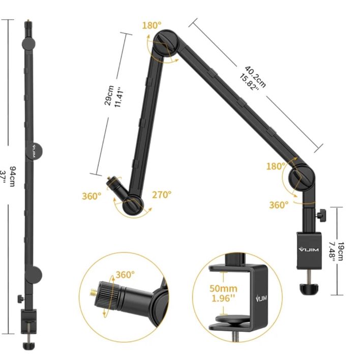 Ulanzi VIJIM LS25  стійка настільна для мікрофону, камери пантограф