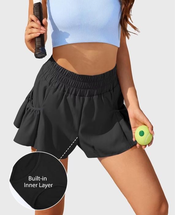 Vertvie Sport Shorts Damskie 2 w 1 Szorty do biegania z kieszeniami