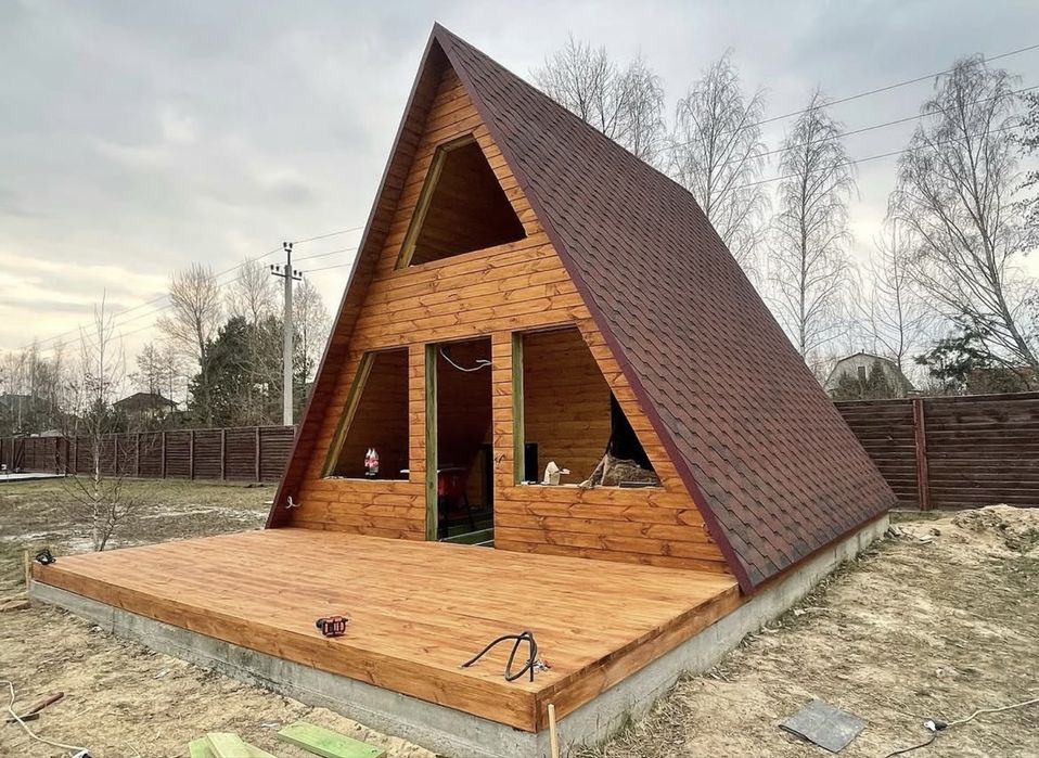 Баня сауна каркасні модульні будинки A-Frame Барнхаус під ключ