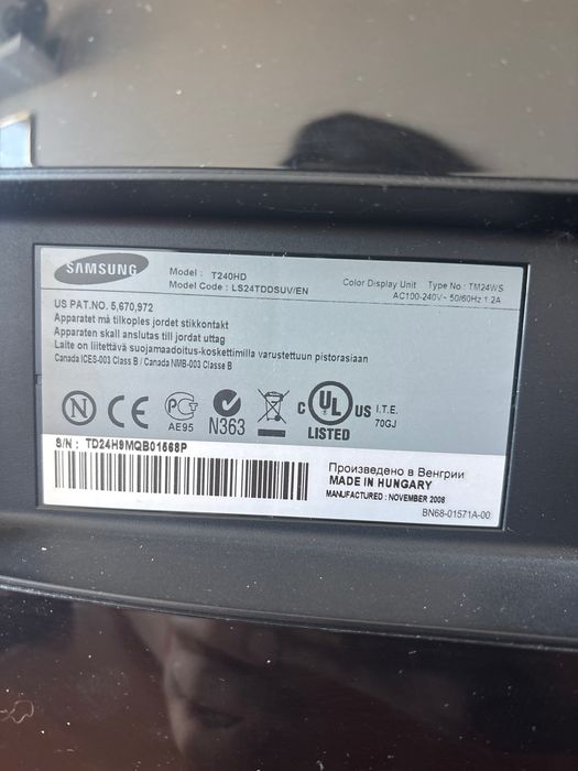 Monitor TV Samsung 24" Full HD (T240HD) - HDMI, VGA e DVI