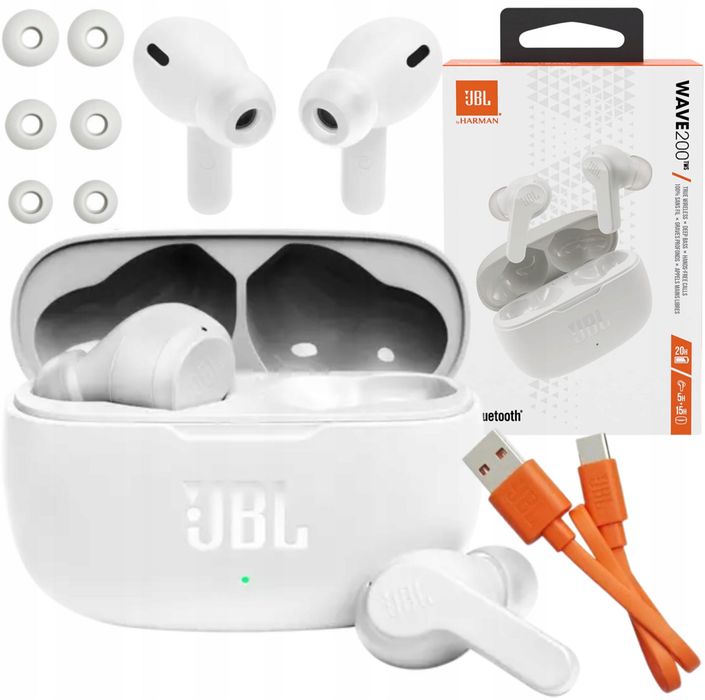 JBL SŁUCHAWKI bezprzewodowe douszne bluetooth wygodne 200 TWS