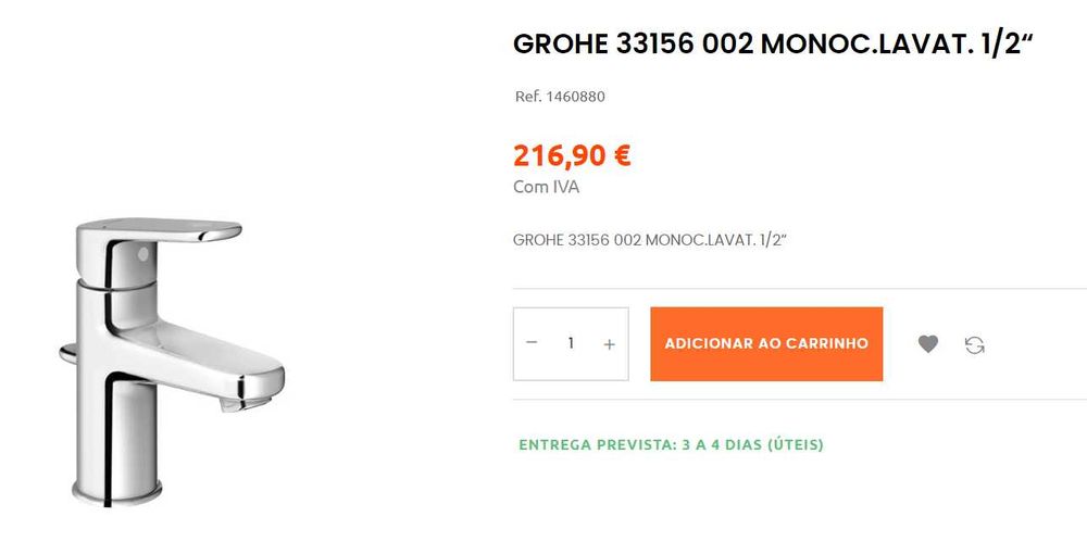 Torneiras Lavatório Grohe Europlus *** NOVAS ***