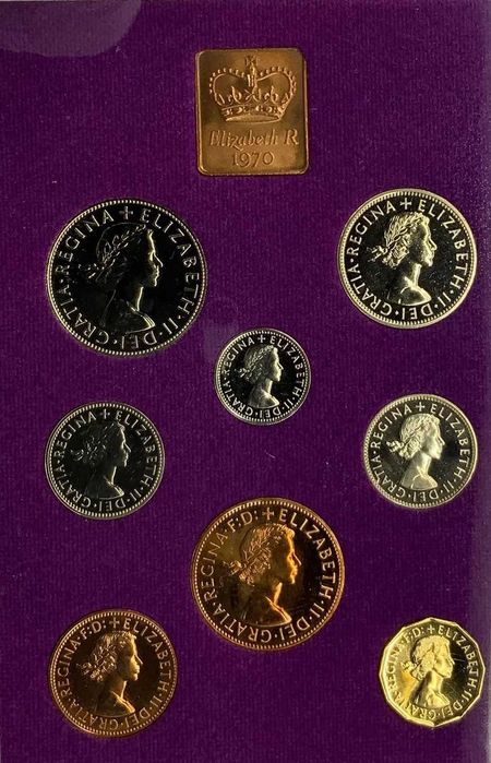 Coleção 9 Moedas 1970 ELIZABETH II Grã-Bret. Ancient Greek Roman Coins