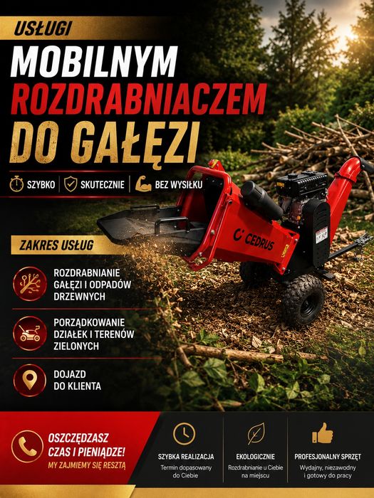 Usługi rozdrabniaczem do gałęzi