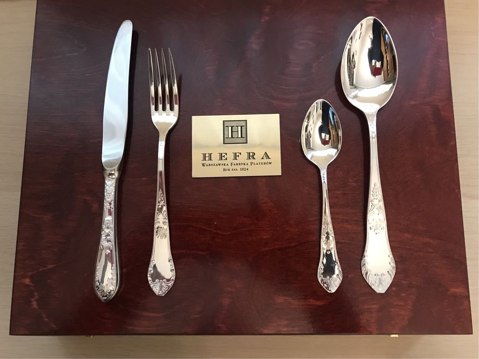 Kpl sztućców posrebrzanych Hefra wzór Romański
