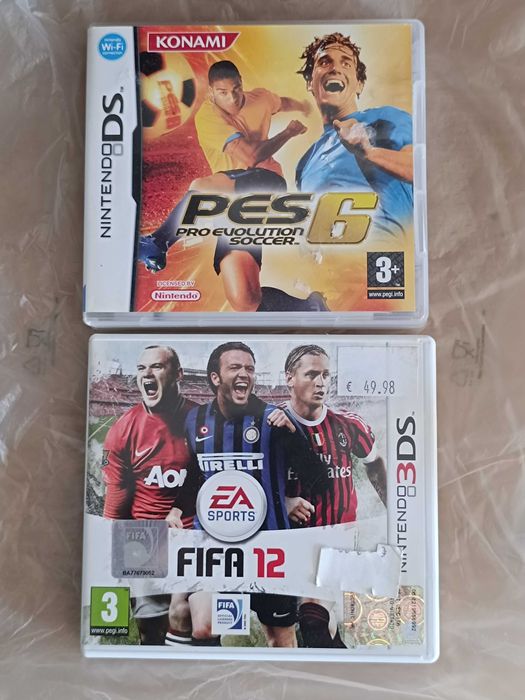 Jogos PES6 e FIFA12 para Nintendo DS