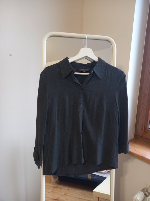 Szara koszula rękaw 3/4