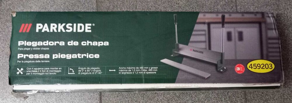 Dobradeira de Chapa de Bancada Parkside 460 mm (Nova em Caixa)