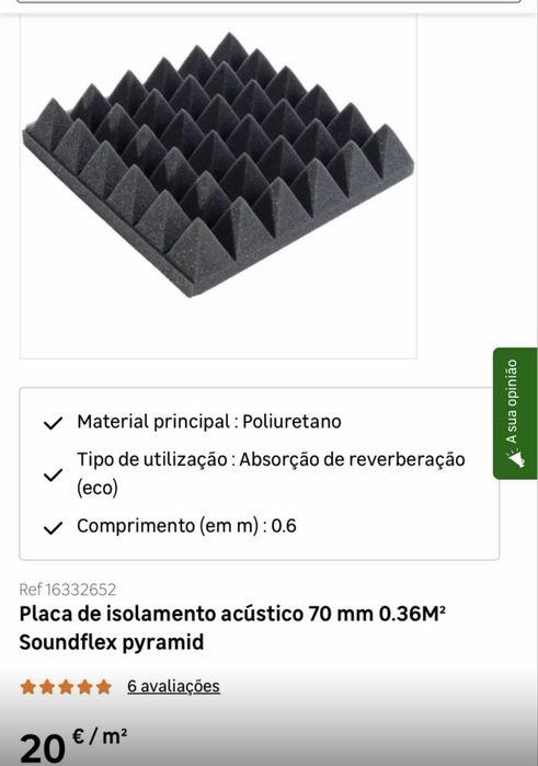 Placas isolamento acustico