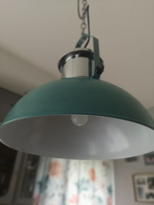 Lampa metalowa wisząca zielono niebieska