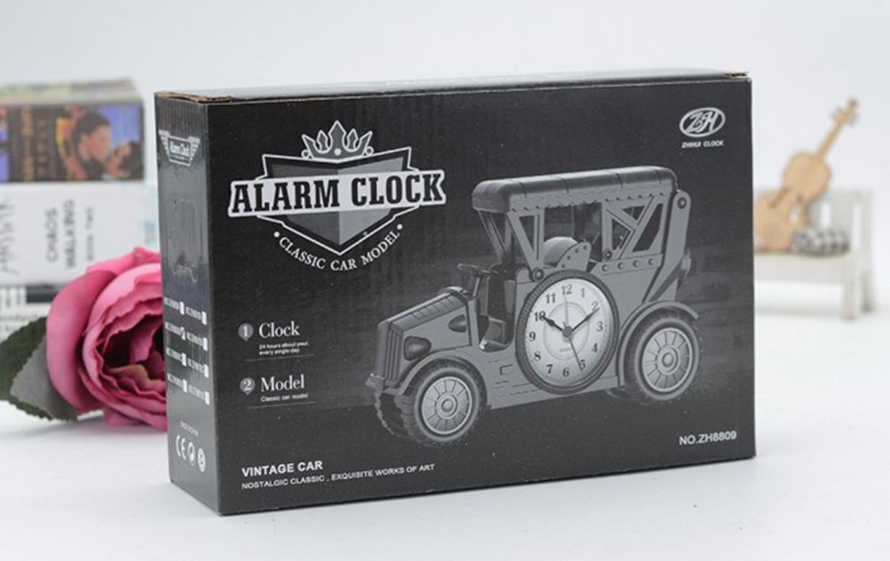Zegar z budzikiem RETRO CAR