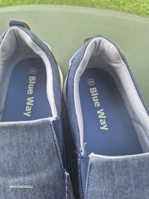 Mocassins  Blue Way T44 Novos com caixa - Estilo tecido  ganga Denim