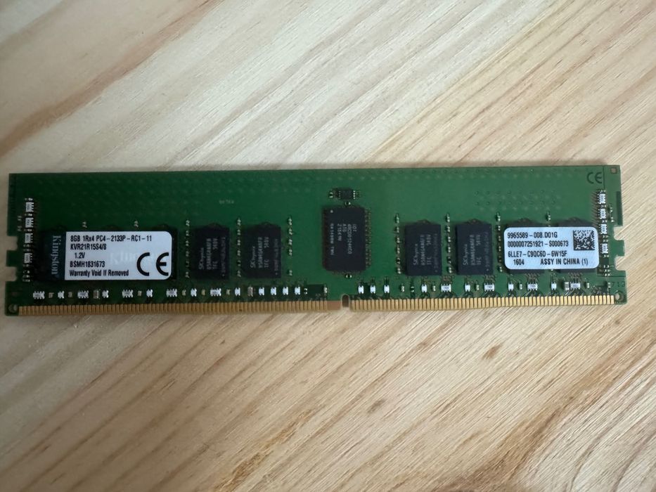 64GB RAM (8X8GB) Kingston DDR4 2133 ECC