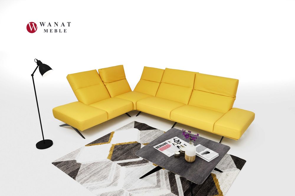 Narożnik Skórzany regulowane oparcia i zagłówki