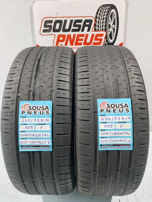 2 pneus semi novos 235-55R19 Continental - Ofera dos portes