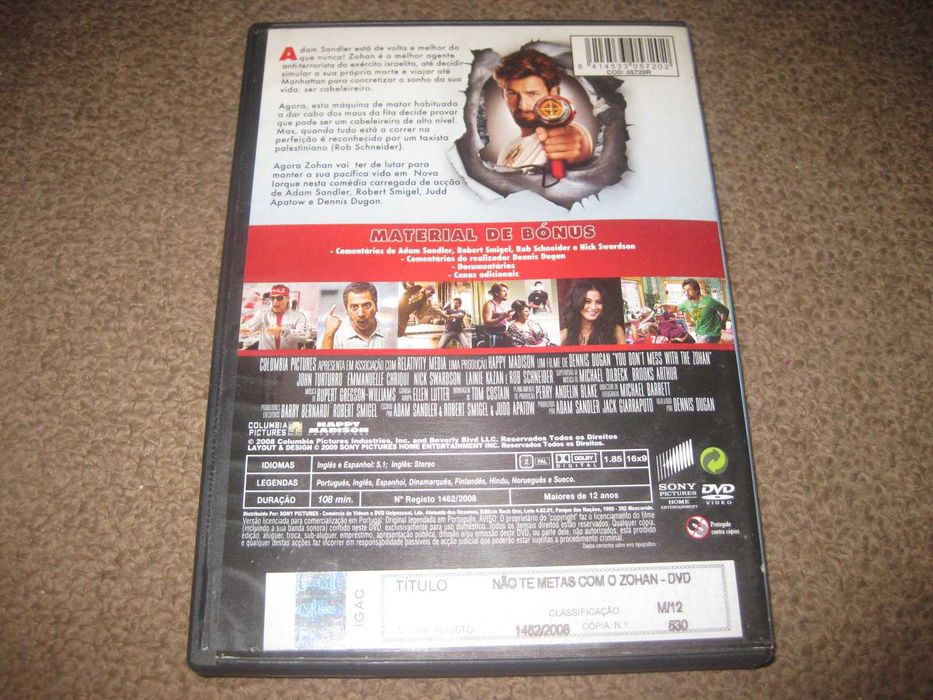 DVD "Não Te Metas com o Zohan" com Adam Sandler