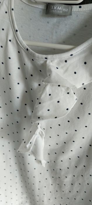 Biała bluzka w kropki r.152