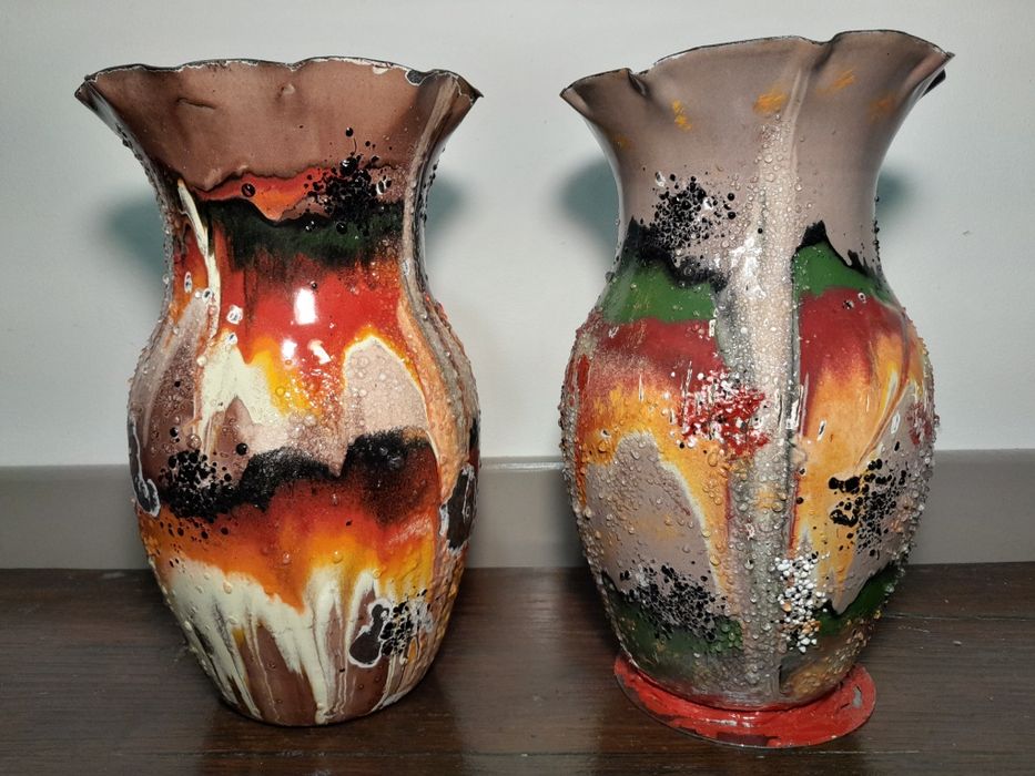 Stary wazon PRL emaliowany, new look, Olkusz, 2 szt.