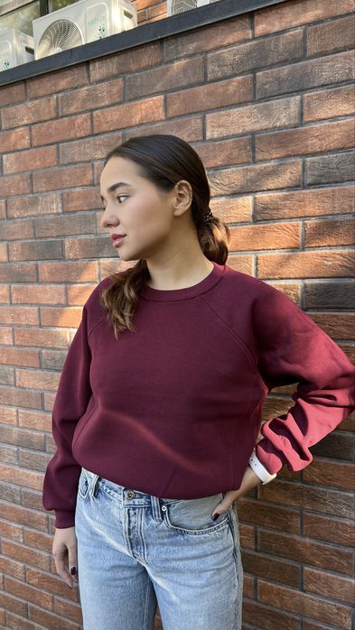 Свитшот, бургунди толстовка, термобелье с длинным рукавом, оверсайз