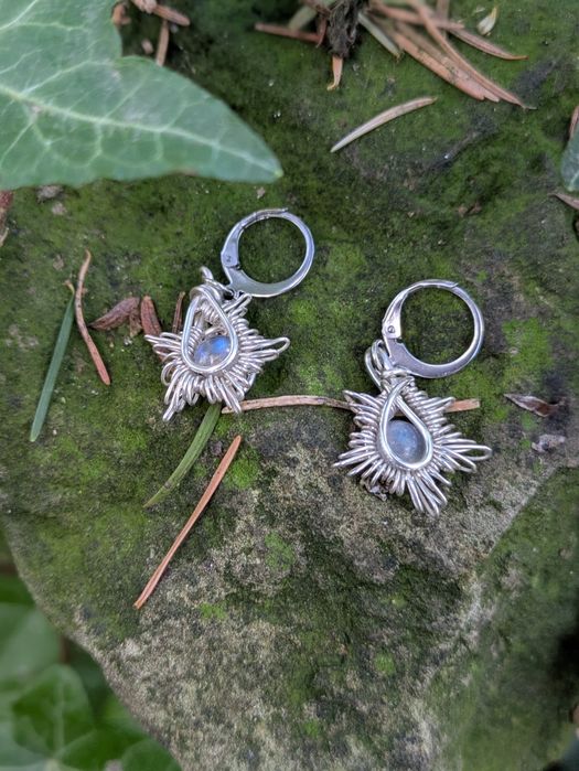 Kolczyki handmade wire wrapping