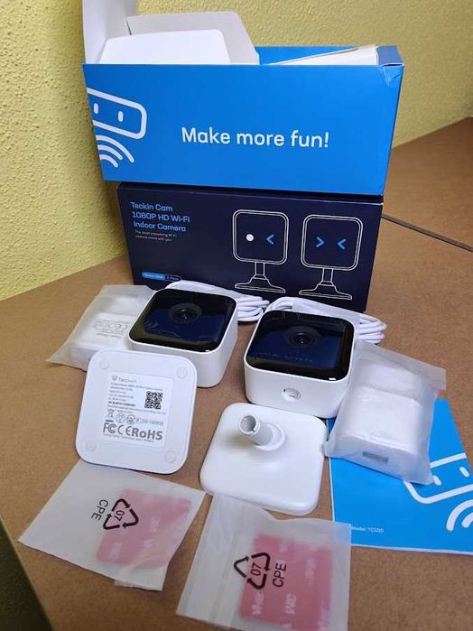 Kit 2 Câmaras Vigilância Interior Teckin Cam 1080P HD WiFi Novo