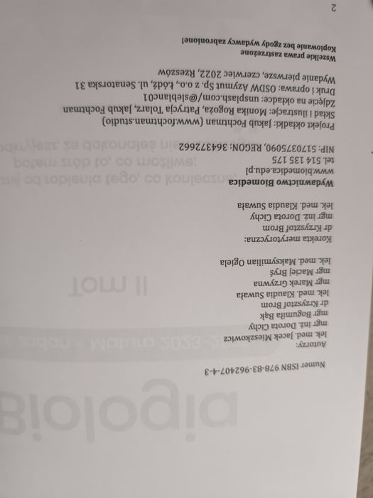 Zbiór zadań maturalnych biologia biomedica tom II