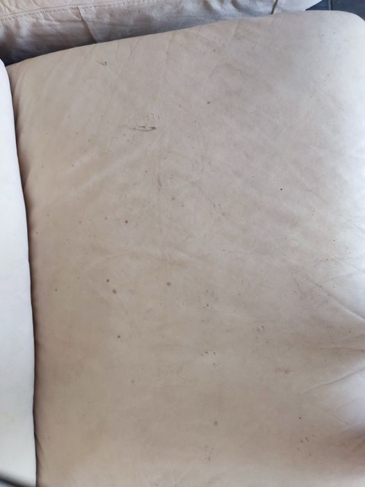 Sofá modular em pele branco anos 80