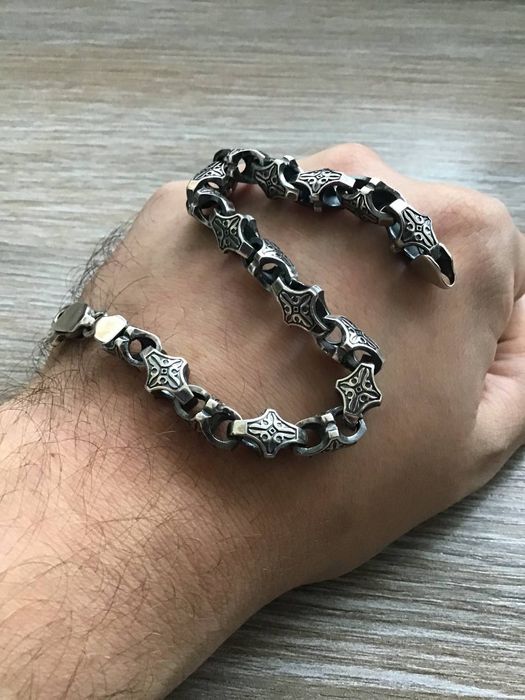 Срібний браслет Baraka 27г чоловічий мужской серебряный браслет 925