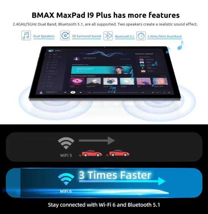 Tablet BMAX i9 Plus 4GB/64GB + myszka BT GRATIS NOWY najtaniej WWA