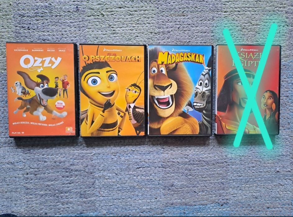 Film DVD "Ozzy", "Madagaskar", "Film o pszczołach"