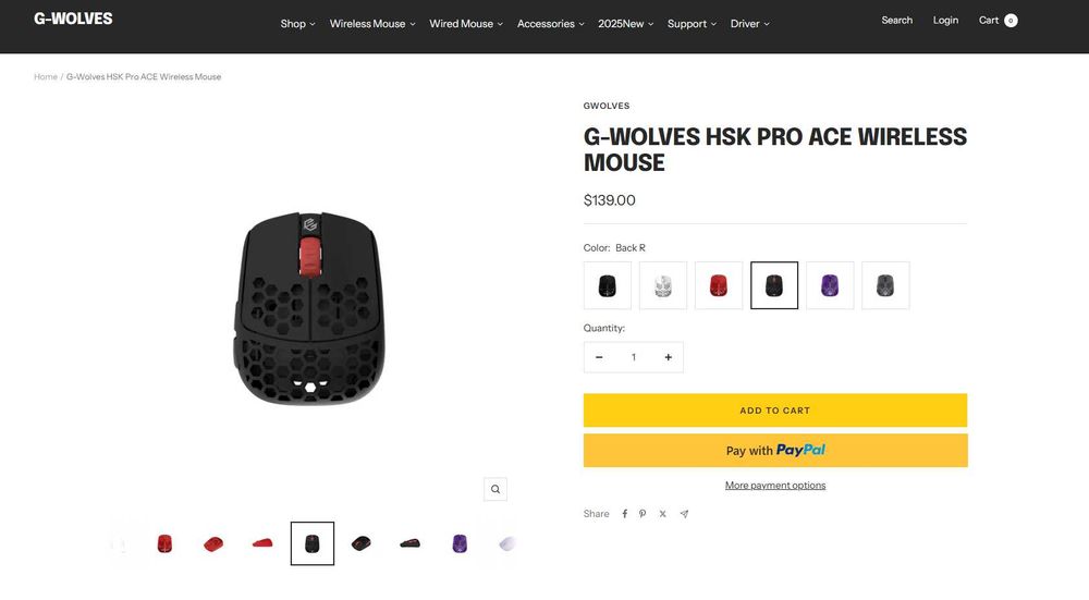 G-Wolves HSK Pro ACE Wireless Mouse + Acessorios Como Novo