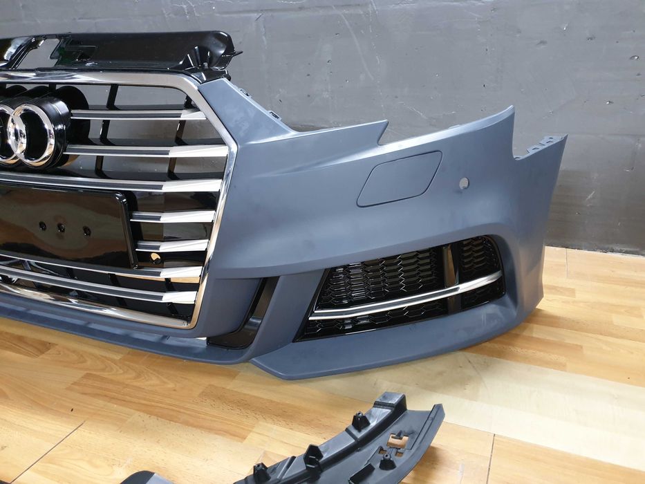 Передній Бампер в стиле S-Line CB решетка Sedan Audi А3 8V 2016-20г.