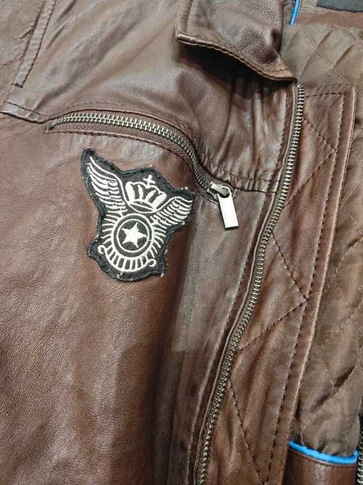 Kurtka pilotka. Skóra naturalna. Brąz. Rozmiar 50.