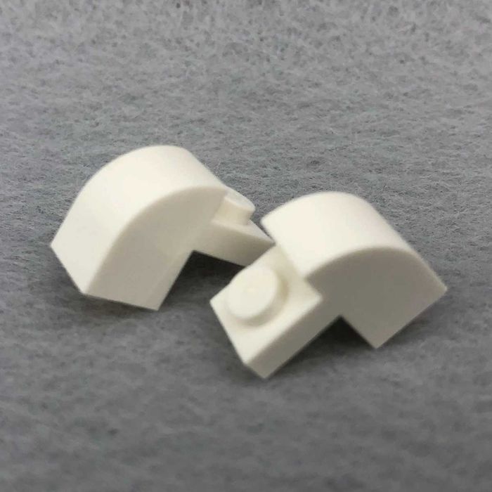 LEGO Skos Curved 2x1 biały 6091