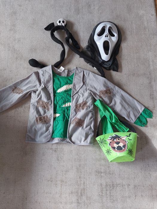 Halloween maska krzyk koszyczek na cukierki