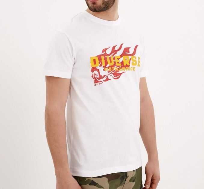 Koszulka T-Shirt Męska Diverse Biker Biała XXL