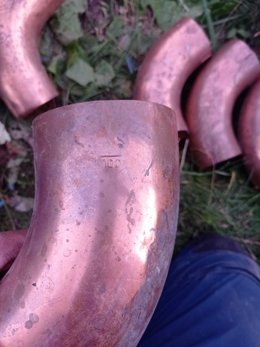 Kolanko rynnowe miedziane 100 mm