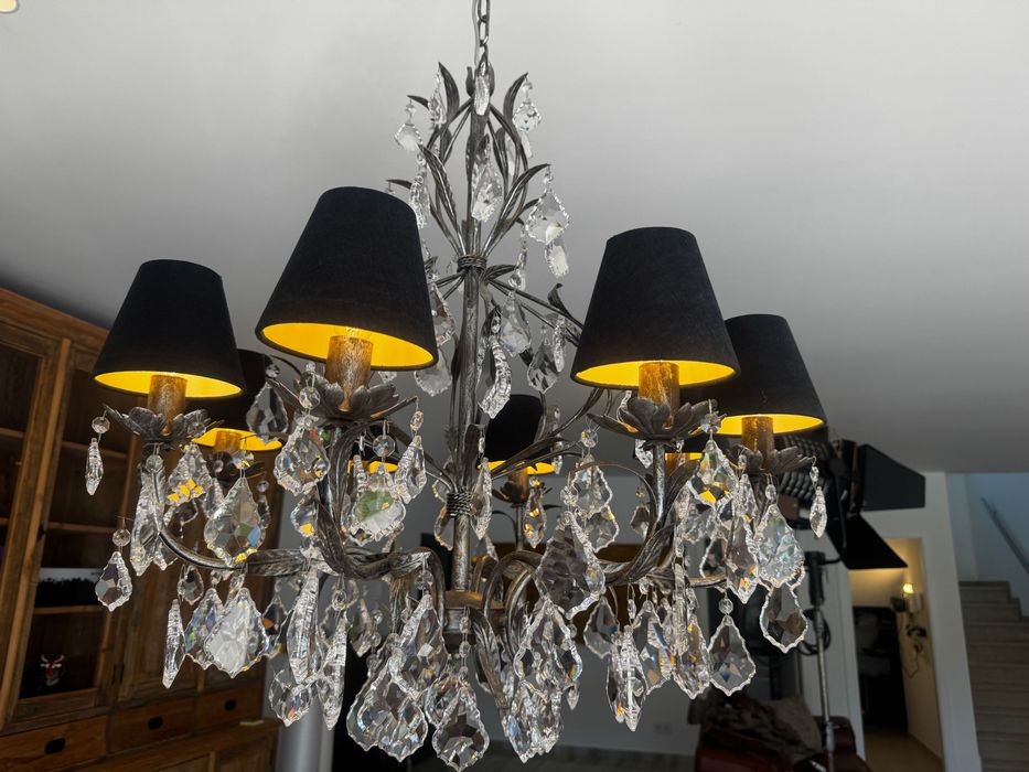 LUSTRE DE CRISTAL com 8 lâmpadas em estado perfeito