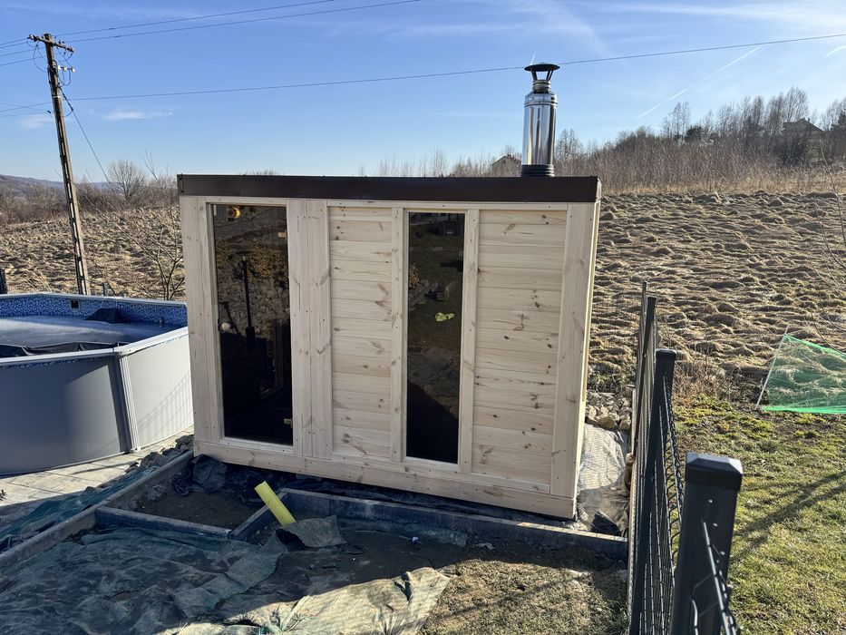Sauna ogrodowa sauna z przedsionkiem ocieplona dostawa caly kraj