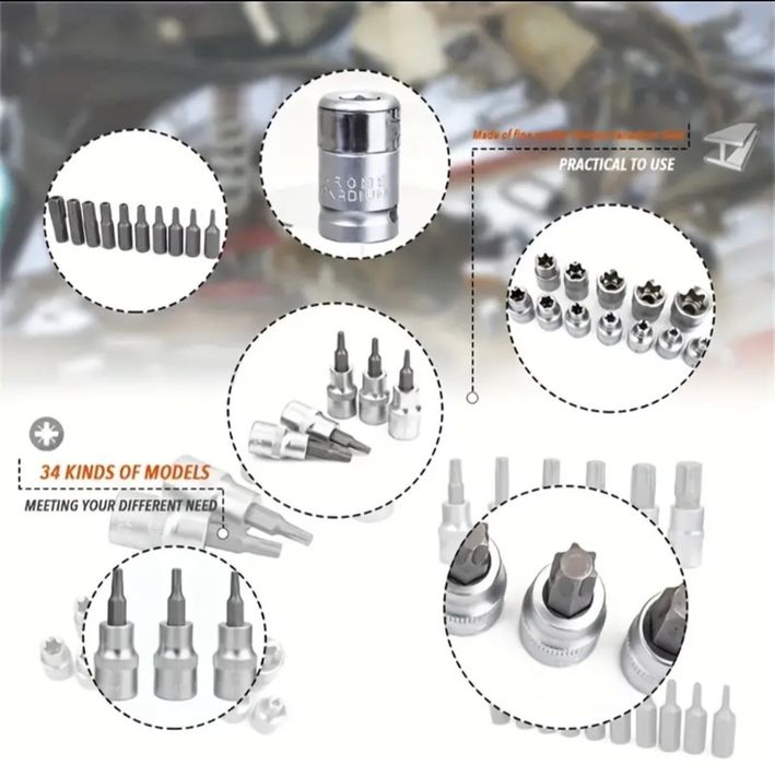 Kit 34 pcs soquete torx (Artigo Novo)