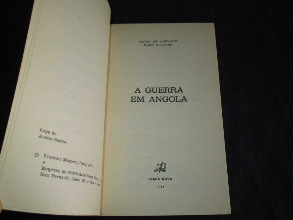 Livro A Guerra em Angola Mario de Andrade Marc Ollivier