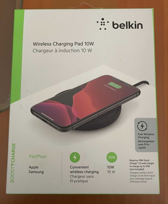 Carregador wireless Belkin 10W (Preto) - novo