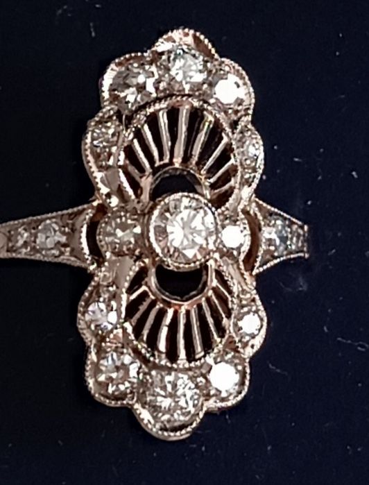 Кольцо ссср 583 з діамантами  с бриллиантами 4,58г 0,62ct р.18