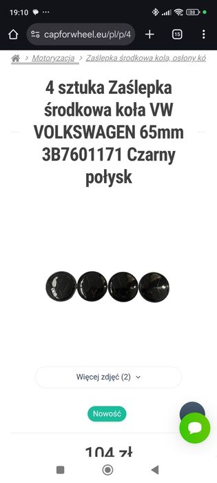 Dekielki volkswagen czarne